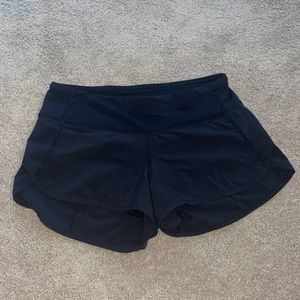 Black lululemon speed up shorts